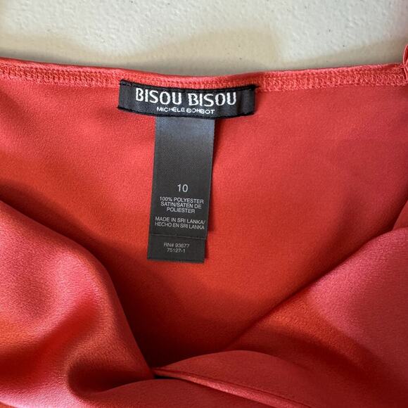 y2k bisou bisou coral v-neck tank top women's size 10/medium - Picture 3 of 4